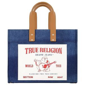 Large Tote Bag, Canvas Travel Carryall Shoulder Handbag, Dark Denim :O